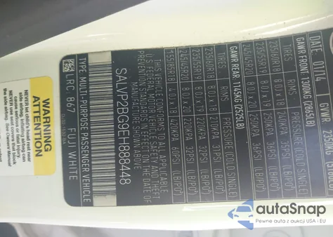 2014 Land Rover Range Rover Evoque Pure from USA, damaged, VIN SALVP2BG9EH888448